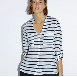 NWT ZARA button down linen shirt. Size M.